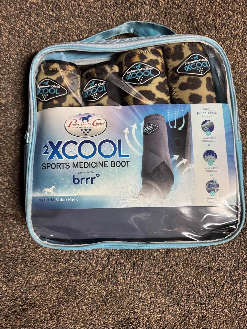 2XCOOL Sports Medicine Boot Set - Leopard Print Cheetah 4 Pack New